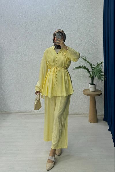 lurex moda Binding Detailed Set with Buttons
