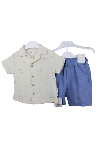 Bebezade Linen Shirt Shorts Set Baby Linen Set