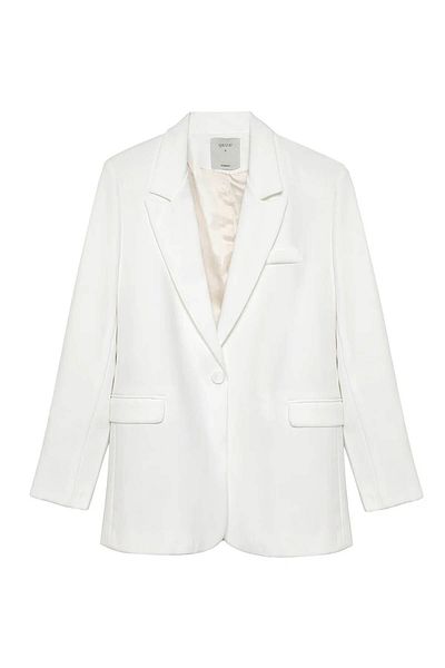 Quzu Oversize Ecru Women's Blazer Jacket 50873