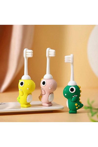 Moory Dinosaur Toothbrush - Children's Animal Figured Toothbrush - Fun Toothbrush for Children
