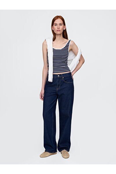 GAP Kadın Lacivert Yuvarlak Yaka Crop Atlet