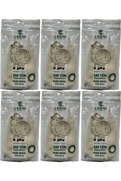 Derma Naturel Therapy Pure Wool Bath Glove T-485 (Set of 6)