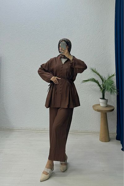 lurex moda Binding Detailed Set with Buttons