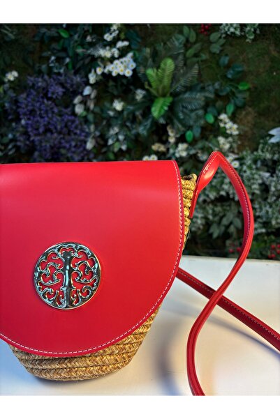 MaVaux Lara Leather Stylish Design Accessory Detailed Straw, Front Detailed Crossbody Bag, Casual Style