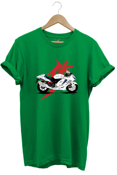 WİDİ Μοτοσικλέτα αγώνων Ιαπωνικό μοτέρ και κομψό μπλουζάκι με τυπωμένο γράμμα Regular Fit 100% βαμβάκι