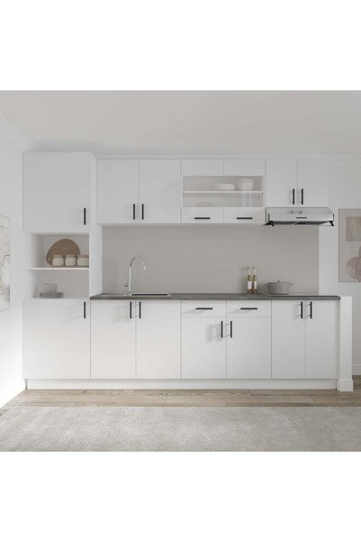haaus.ro Set Bucatarie Karo V23, Alb, Blat Thermo 28 mm, L 280 cm