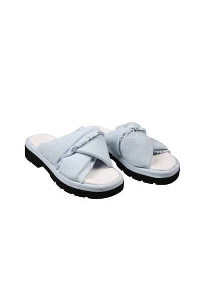 Lady Mia Modiva Women's Twisted Detailed Denim Slippers