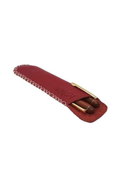 Natty Pell Etui Natty Pell pentru 1 sau 2 instrumente de scris, fabricat manual din piele naturala, rosu cu cus