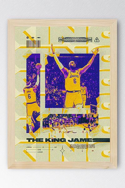 Saturn Lebron James Framed Painting - Basketball Nba Poster Painting