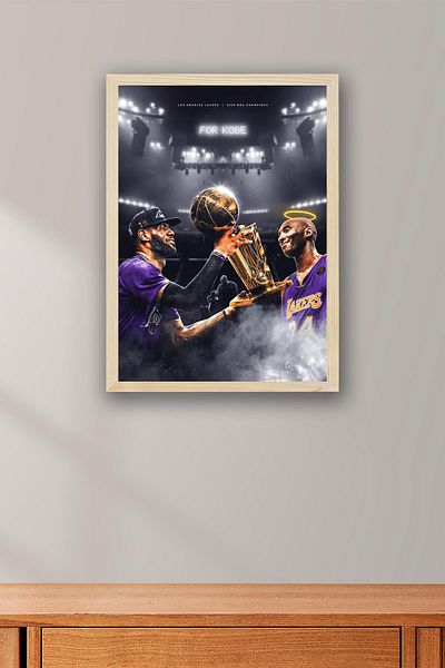 Saturn Lebron James Kobe Bryant Framed Painting - Basketball Nba Poster Painting