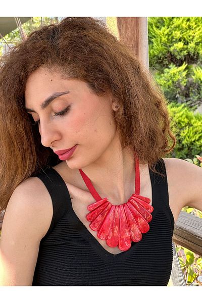 Gönülden Tasarım Bone Patterned Design Women's Necklace 25 cm