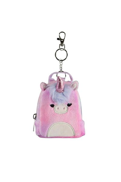 DIFUZED Mini backpack keychain, Squishmallows, Lola the unicorn, pastel pink, 11x9x5 cm, Difuzed brand
