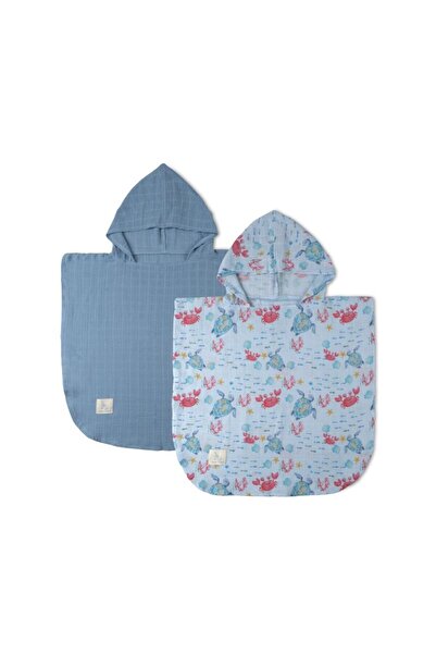 GA Gleam Atelier Children's Poncho Muslin Set of 2, 100% Cotton, Beach / Bath...
