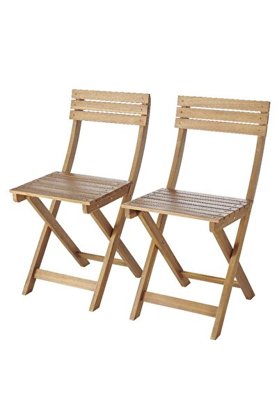SERSIMO Set de 2 scaune pliante din lemn pentru grădină sau balcon, Art Garden