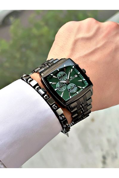 Bentini Men's Wristwatch – Multifunctional, Waterproof, Steel Band, 2 Years Warranty + Bracelet Gift