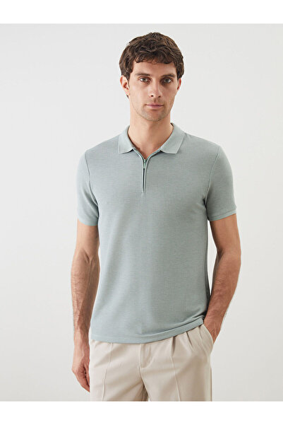 LC Waikiki تي شيرت رجالي بأكمام قصيرة وياقة بولو باللون الأخضر من SOUTHBLUE