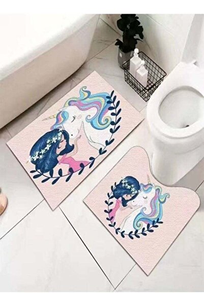 Fashionhome 2 Pieces Modern Style Unicorn Print Design Luxury Water Absorbent...