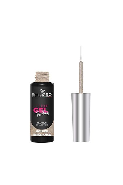 SensoPRO Milano Gel UV Platinum pentru unghii - Golden Brilliance 8ml