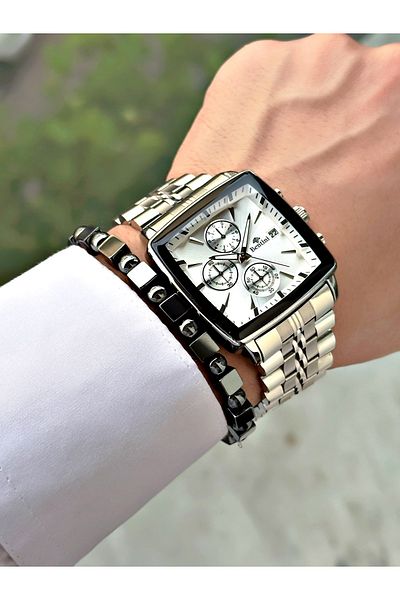 Bentini Men's Wristwatch – Multifunctional, Waterproof, Steel Band, 2 Years Warranty + Bracelet Gift