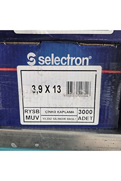 Selectron 3.9X13 RYSB MUV Yıldız Pul Başlı Matkap Uçlu Vida 3000 Adet