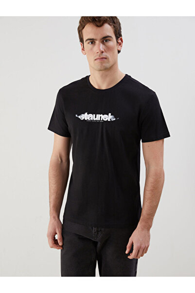 LC Waikiki تي شيرت رجالي من القطن الممشط مطبوع برقبة دائرية للموسم الجديد - S...