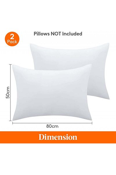 Lifewit Set of 2 Lifewit pillowcases, microfiber, white, 50 x 80 cm