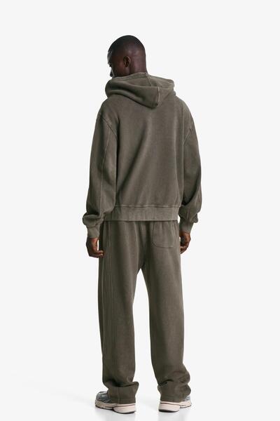 Bershka Faded-effect piqué trousers