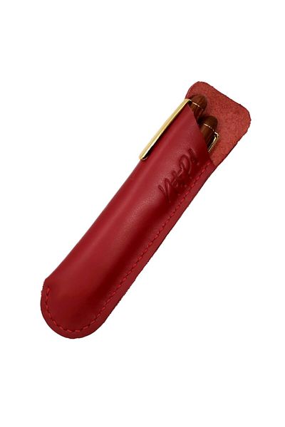 Natty Pell Etui Natty Pell for 1 or 2 Writing Instruments, Handmade Leather, Red