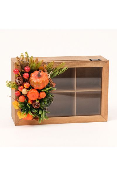 TASARIMHMODA 6 Compartment Tea Box with Pumpkin
