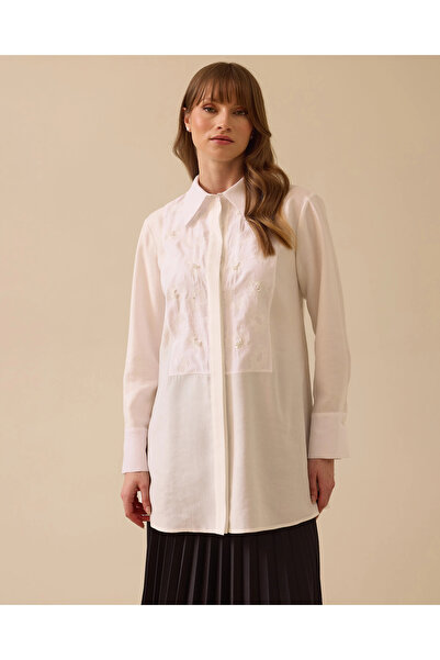 SCL Boncuk Detaylı Nakışlı Tunik