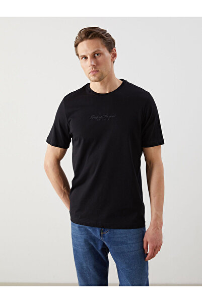 LC Waikiki تي شيرت رجالي من القطن الممشط مطبوع برقبة دائرية للموسم الجديد - S...