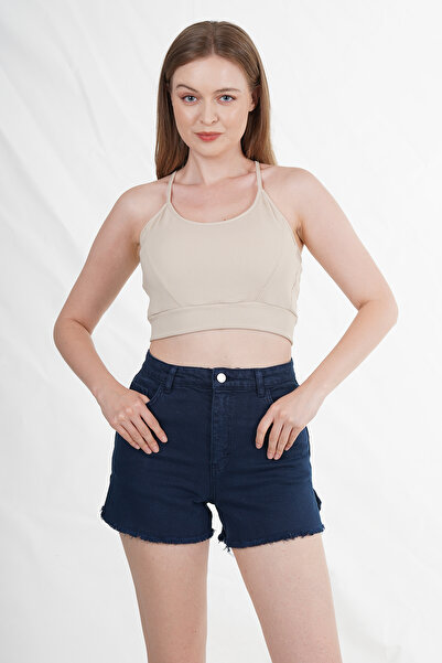shai Navy Blue Tassel Shorts