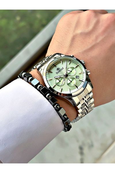 Bentini Men's Wristwatch – Multifunctional, Waterproof, Steel Band, 2 Years Warranty + Bracelet Gift