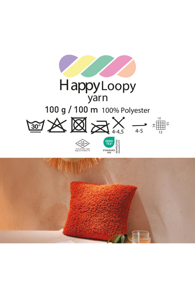 Kürkçü Han Happy Loopy Örgü İpi - 100g / 100m | %100 Polyester Buklet Doku | Yumuşak ve Kabarık Doku