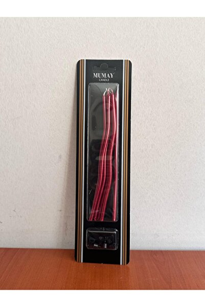 Cadde Süs Kıvrık Mum Kırmızı 15CM Pasta Mumu Spiral Kıvrık Mum