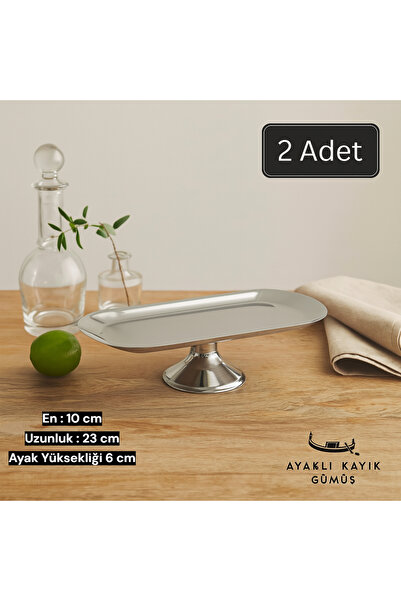 Fiyakalı Ürünler Atölyesi 10x23 Cm Ayaklı Kayık Sunumluk,çerezlik,kahvaltı Tabağı,sunum Tabağı,kozmetik,takı Tabağı