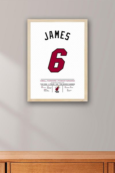 Saturn Lebron James Jersey Framed Painting - Nba Miami Heat Jersey