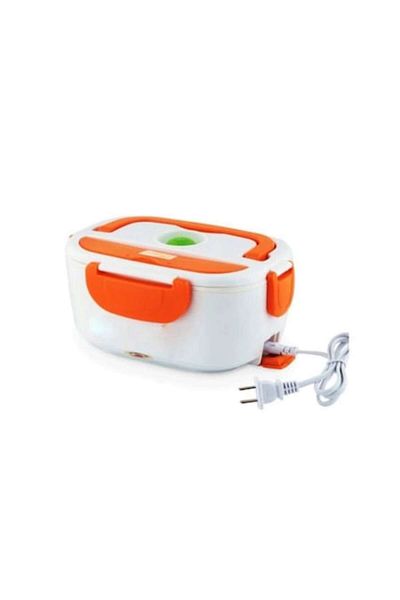 stuffix Electric Lunchbox for Heating Food, Keeps Food Warm, White/Orange