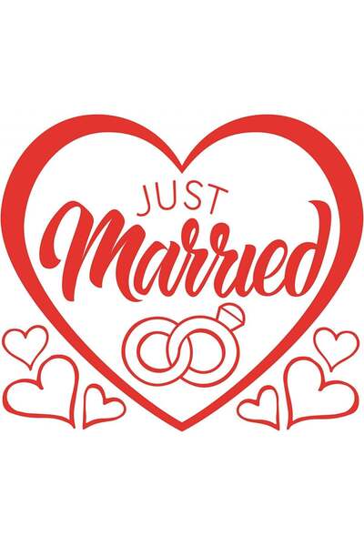 MIK Funshopping decorațiuni de nuntă, textil, alb/roșu, 2 x 1,8 m