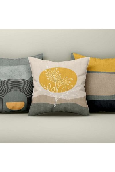 Lenjerii Deosebite Set 3 fete perna decorative 43x43cm, Design Abstract 48