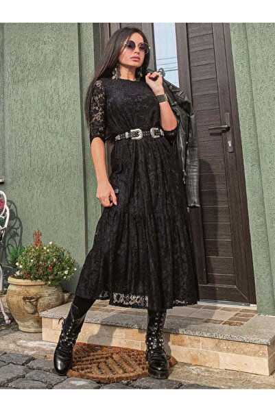 WildFashion Μακρύ φόρεμα με μανίκια τριών τετάρτων U624-1