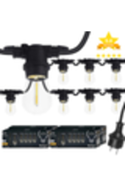 ve Ghirlandă LED 20 metri cu 20 de socluri E27, IP44, neagră - 20 metri