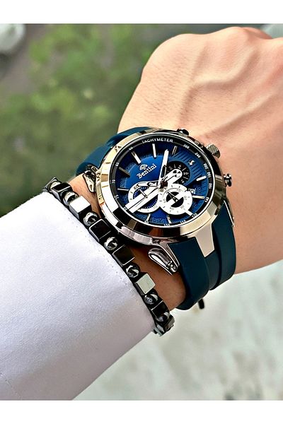 Bentini Men's Wristwatch – Multifunctional, Waterproof, Silicone Cord, 2-Year Warranty, Wristband Gift