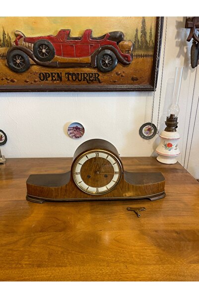 ANTİKA AYAL Antika kurmalı ahşap şömine saati