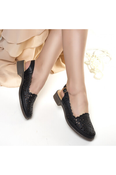 Cadia Sandale negre de damă din piele sonia, 36