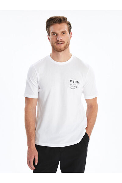 LC Waikiki Ανδρικό μπλουζάκι από χτενισμένο βαμβάκι Özmarka New Season Crew Neck