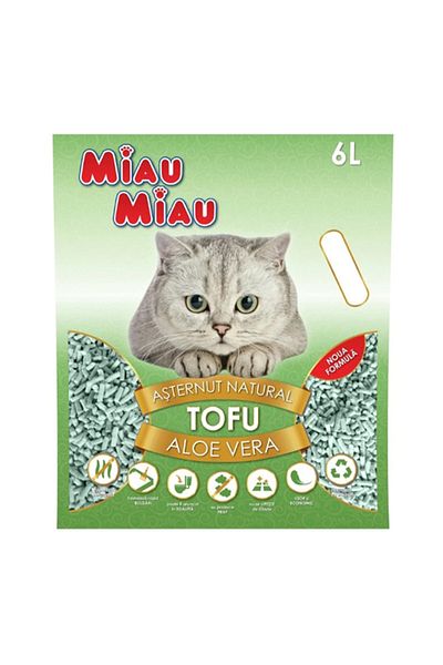 MIAU MIAU Άμμος για την άμμο υγιεινής με άρωμα αλόης βέρα, 6 λίτρα