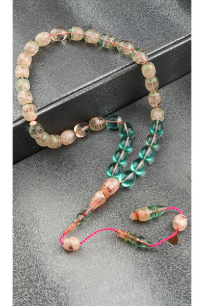 Tesbih-i Hazır Tesbihçilik سبحة من العقيق الأبيض المضغوط من نوع FIRE-I مع نظا...