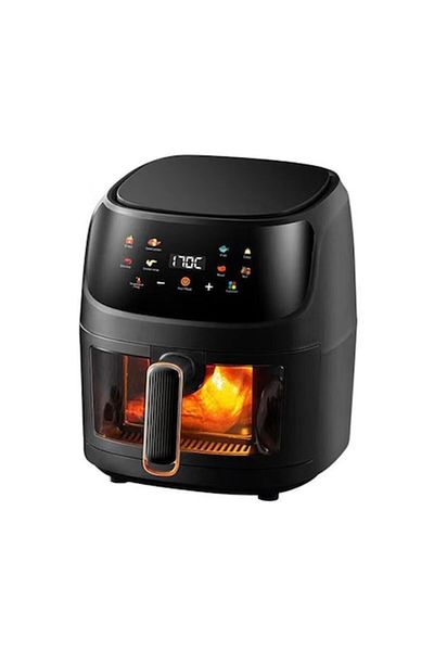 Rovitech Air Fryer - Cuva 8L cu Geam, 2400W, Friteuza cu Aer Cald Fara Ulei, Digitala