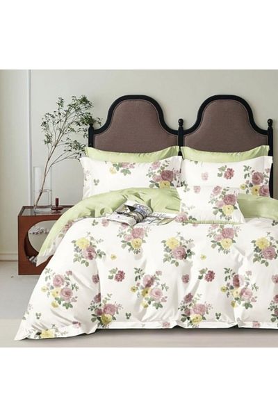 Pucioasa Double percale bed linen, 100% cotton, rose design